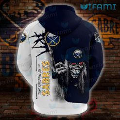Sabres Hoodie 3D Iron Maiden Wearing Hat Buffalo Sabres Present Back