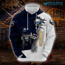 Sabres Hoodie 3D Iron Maiden Wearing Hat Buffalo Sabres Present Front