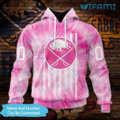 Sabres Hoodie 3D Pink Tie Dye Breast Cancer Personalized Buffalo Sabres Gift