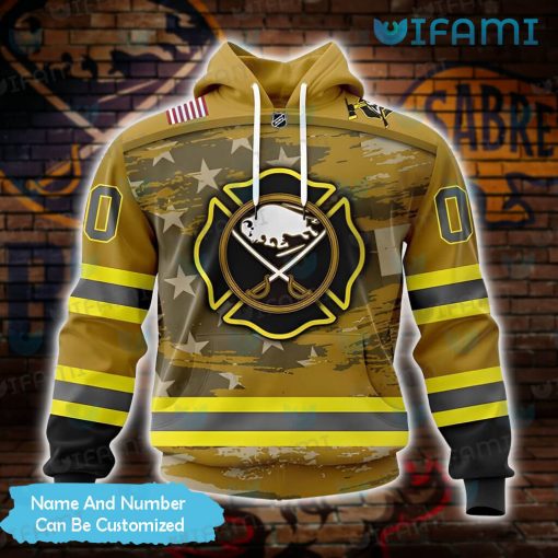 Sabres Hoodie 3D Yellow Honnor Firefighter Logo Personalized Buffalo Sabres Gift