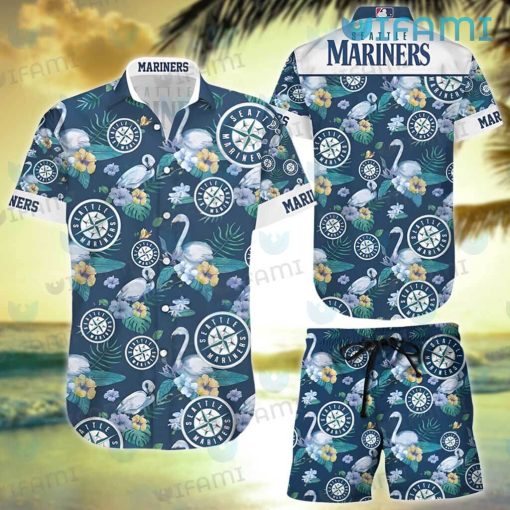 Seattle Mariners Hawaiian Shirt Flamingo Tropical Flower Mariners Gift