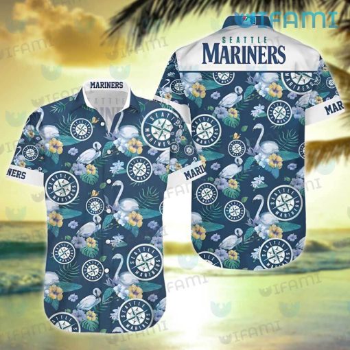 Seattle Mariners Hawaiian Shirt Flamingo Tropical Flower Mariners Gift