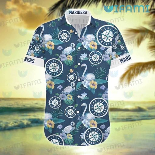 Seattle Mariners Hawaiian Shirt Flamingo Tropical Flower Mariners Gift