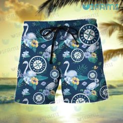 Seattle Mariners Hawaiian Shirt Flamingo Tropical Flower Mariners Short