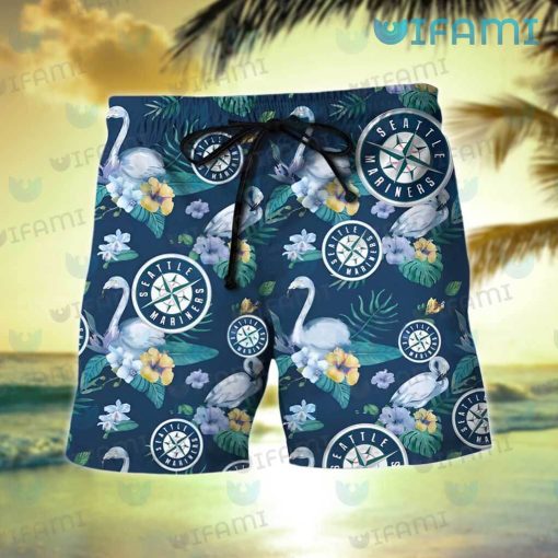 Seattle Mariners Hawaiian Shirt Flamingo Tropical Flower Mariners Gift