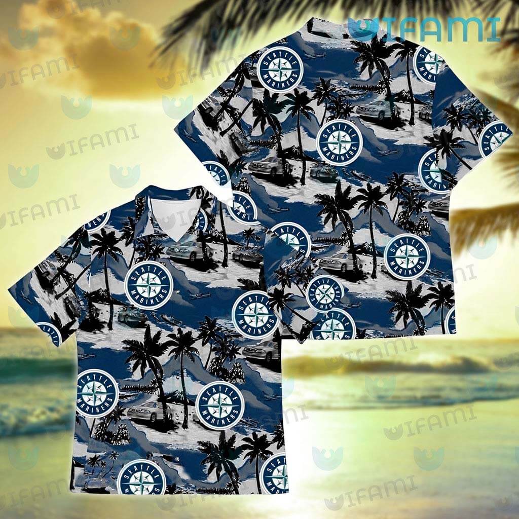 MARINERS Hawaiian Shirt Blue Seattle Mariners Hawaii Shirt 