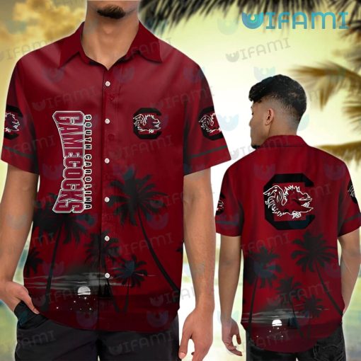 South Carolina Gamecock Hawaiian Shirt Sunset Beach Gamecocks Gift