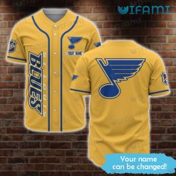 St. Louis Blues Baseball Jersey Yellow Logo Custom STL Blues Gifts