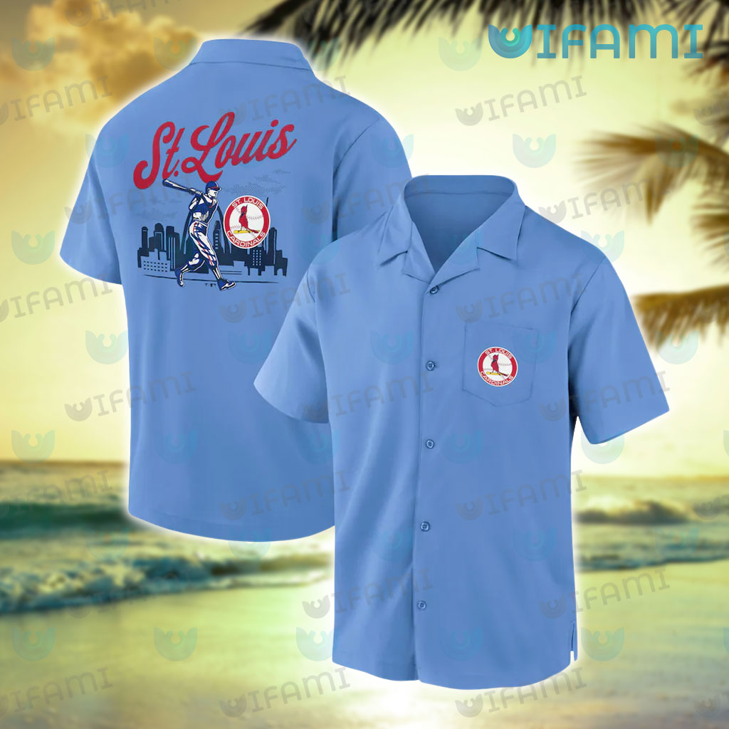 St Louis Cardinals Hawaiian Shirt Blue Skyline St Louis Cardinals Gift -  Personalized Gifts: Family, Sports, Occasions, Trending