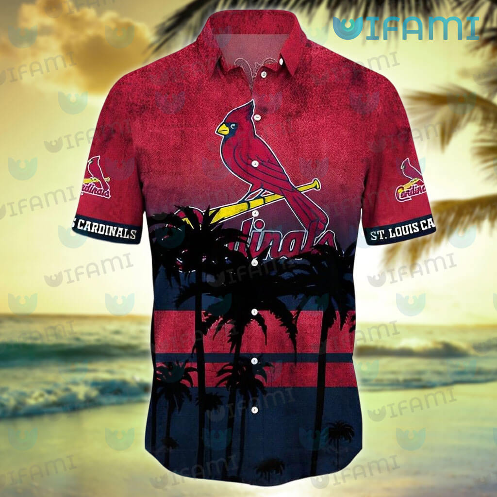 STL Cardinals Hawaiian Shirt Black Coconut Tree St Louis Cardinals