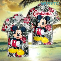 St Louis Cardinals Hawaiian Shirt Mickey Hibiscus Palm Leaf St Louis Cardinals Gift