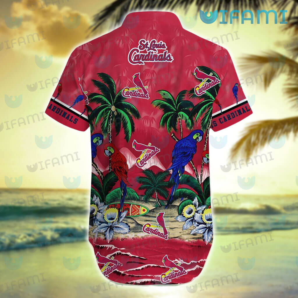 St Louis Cardinals Hawaiian Shirt Parrots Tropical Sea St Louis Cardinals  Gift - Personalized Gifts: Family, Sports, Occasions, Trending