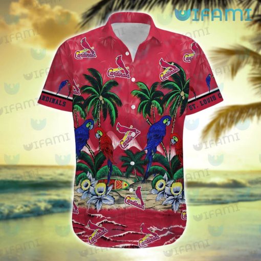 St Louis Cardinals Hawaiian Shirt Parrots Tropical Sea St Louis Cardinals Gift
