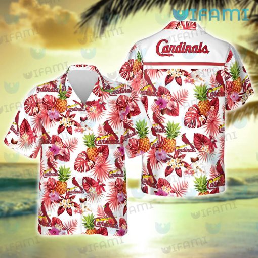 St Louis Cardinals Hawaiian Shirt Pineapple Tropical Flower St Louis Cardinals Gift