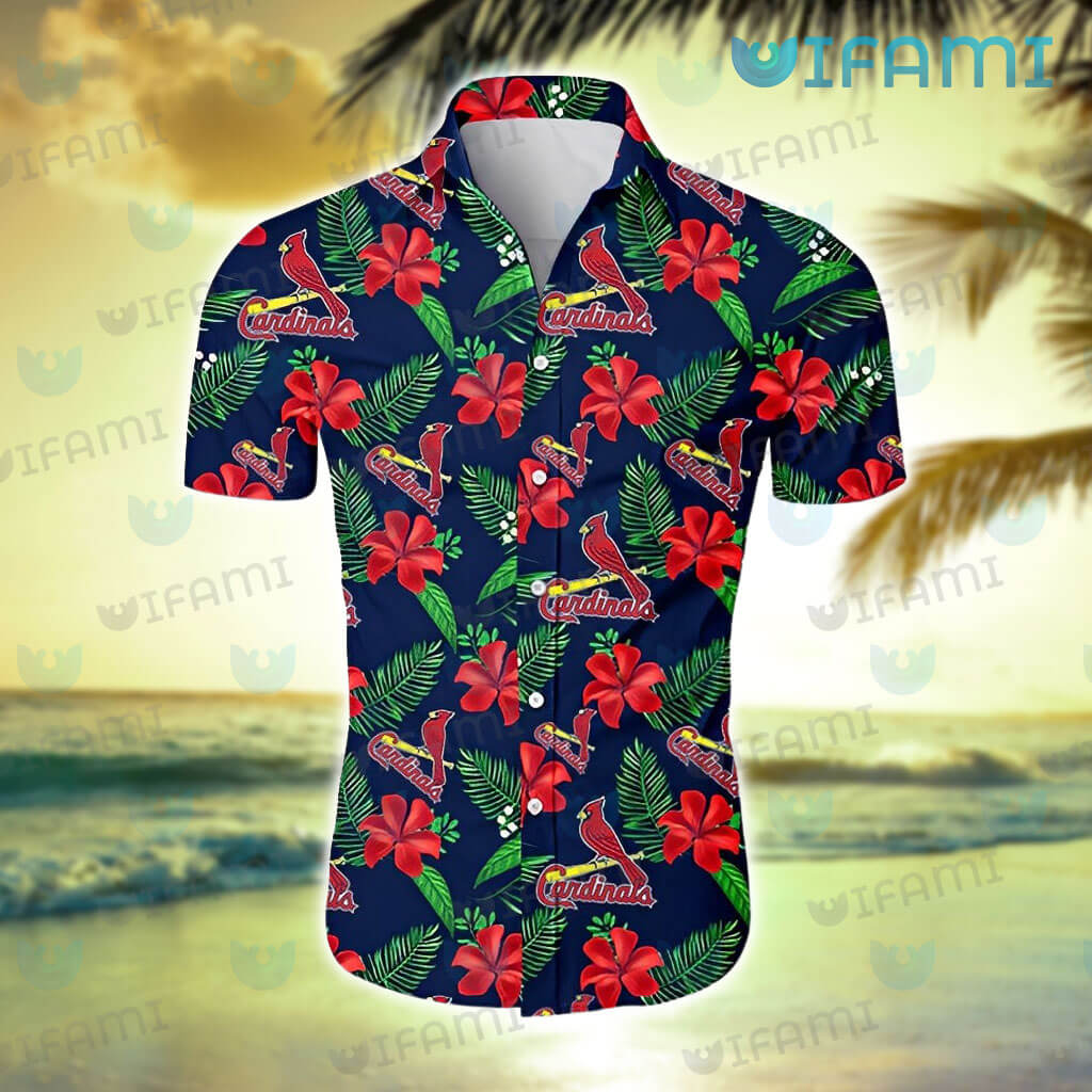 STL Cardinals Hawaiian Shirt Black Coconut Tree St Louis Cardinals