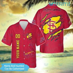 St Louis Cardinals Hawaiian Shirt Ripped Logo Custom St Louis Cardinals Gift