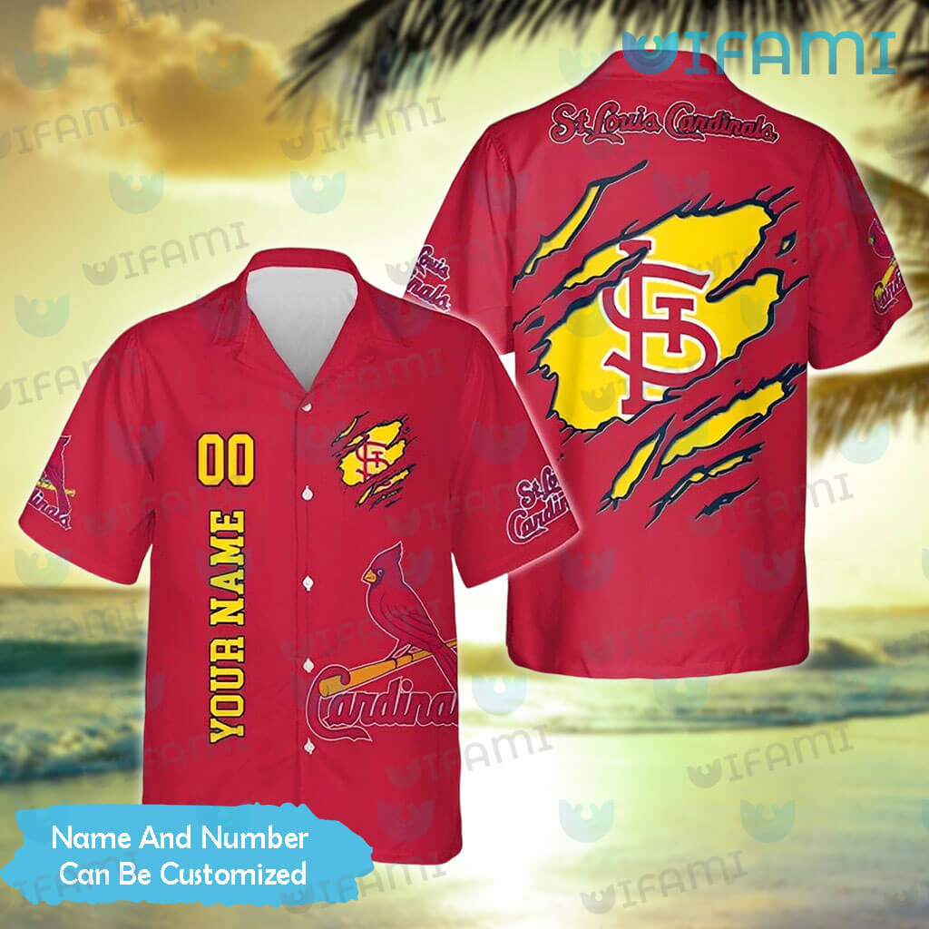 St Louis Cardinals Hawaiian Shirt Ripped Logo Custom St Louis