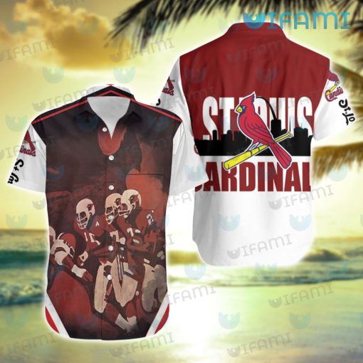 St Louis Cardinals Hawaiian Shirt Skyline Oil Paint St Louis Cardinals Gift