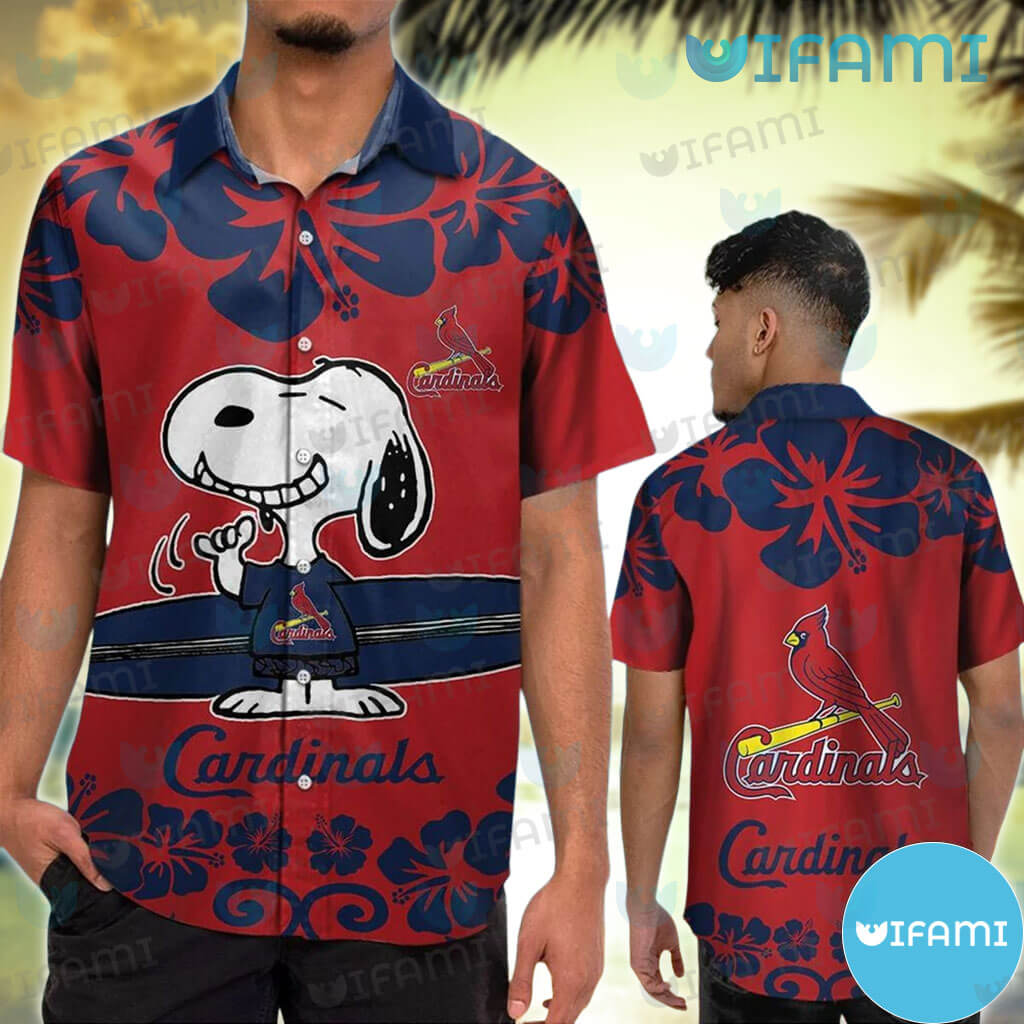 STL Cardinals Hawaiian Shirt Snoopy Kiss Logo St Louis Cardinals