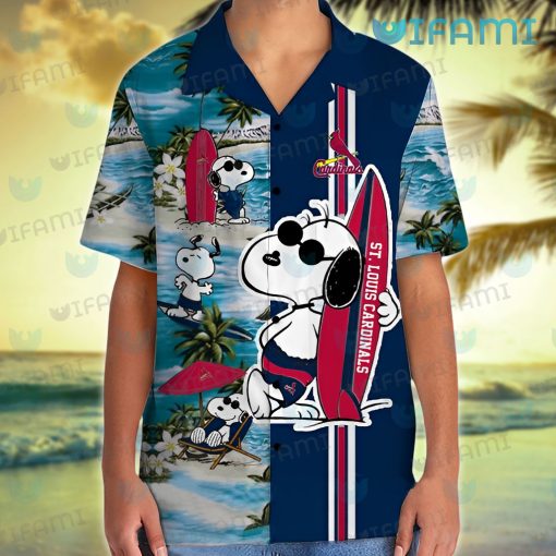 St Louis Cardinals Hawaiian Shirt Snoopy Surfing Beach St Louis Cardinals Gift