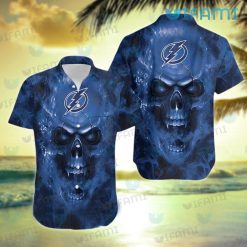 Tampa Bay Lightning Hawaiian Shirt Flame Skull Tampa Bay Lightning Gift