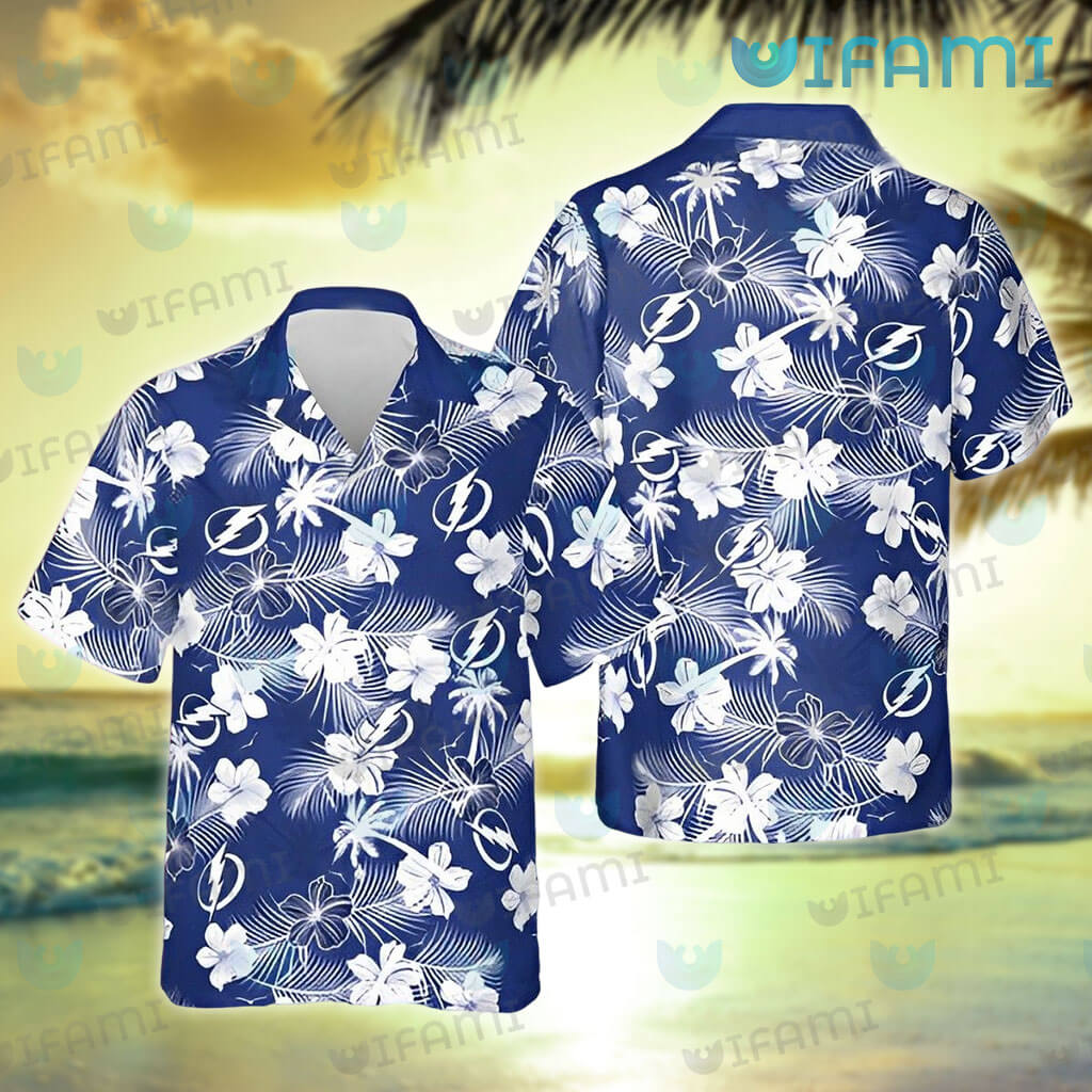 Tampa Bay Lightning Hawaiian Shirt Leaf Pattern Logo Tampa Bay Lightning  Gift - Personalized Gifts: Family, Sports, Occasions, Trending