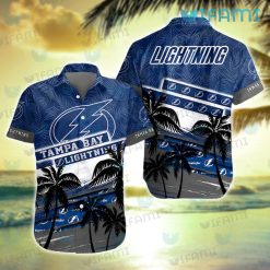 Tampa Bay Lightning Hawaiian Shirt Palm Leaves Logo Tampa Bay Lightning Gift