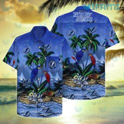 Tampa Bay Lightning Hawaiian Shirt Leaf Pattern Logo Tampa Bay Lightning Gift