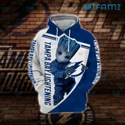 Tampa Bay Lightning Hoodie 3D Baby Groot Hug Logo Tampa Bay Lightning Present Front