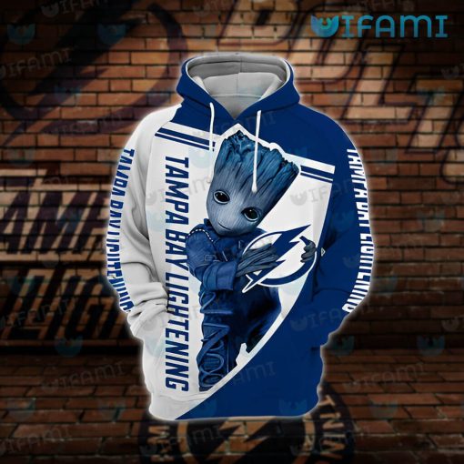 Tampa Bay Lightning Hoodie 3D Baby Groot Hug Logo Tampa Bay Lightning Gift