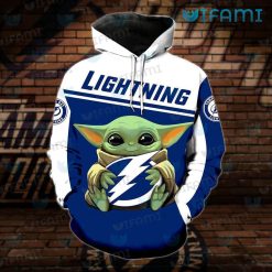Tampa Bay Lightning Hoodie 3D Baby Yoda Hug Logo Tampa Bay Lightning Gift