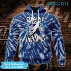 Tampa Bay Lightning Hoodie 3D Blue Tie Dye Custom Tampa Bay Lightning Gift