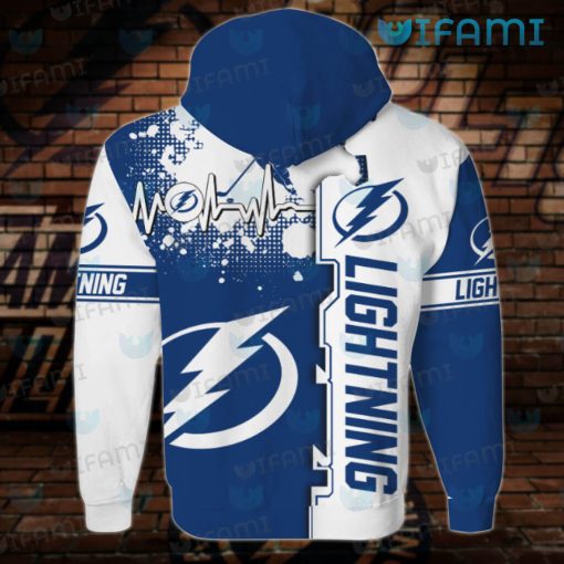 Tampa Bay Lightning Hoodie 3D Heartbeat Splash Pattern Tampa Bay Lightning Gift