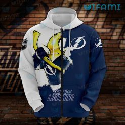 Tampa Bay Lightning Hoodie 3D Mascot Logo Tampa Bay Lightning Zipper