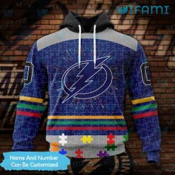 Tampa Bay Lightning Hoodie 3D Puzzle Piece For Autism Custom Tampa Bay Lightning Gift