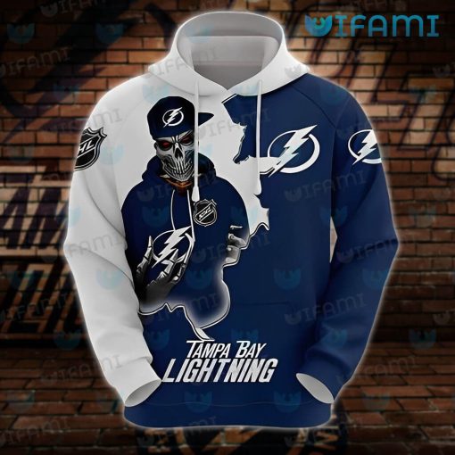 Tampa Bay Lightning Hoodie 3D Skeleton Wearing Hat Tampa Bay Lightning Gift