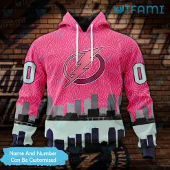 Tampa Bay Lightning Hoodie 3D Skyline Fights Against Cancer Personalized Tampa Bay Lightning Gift