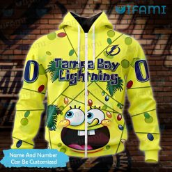 Tampa Bay Lightning Hoodie 3D SpongeBob Lights Custom Tampa Bay Lightning Zipper