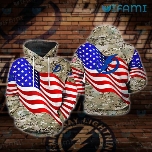 Tampa Bay Lightning Hoodie 3D USA Flag Camo Tampa Bay Lightning Gift