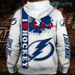 Tampa Bay Lightning Zip Up Hoodie 3D Heartbeat I Love Hockey Tampa Bay Lightning Present