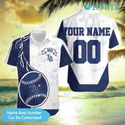 Tampa Bay Rays Hawaiian Shirt Baseball On Fire Custom TB Rays Gift