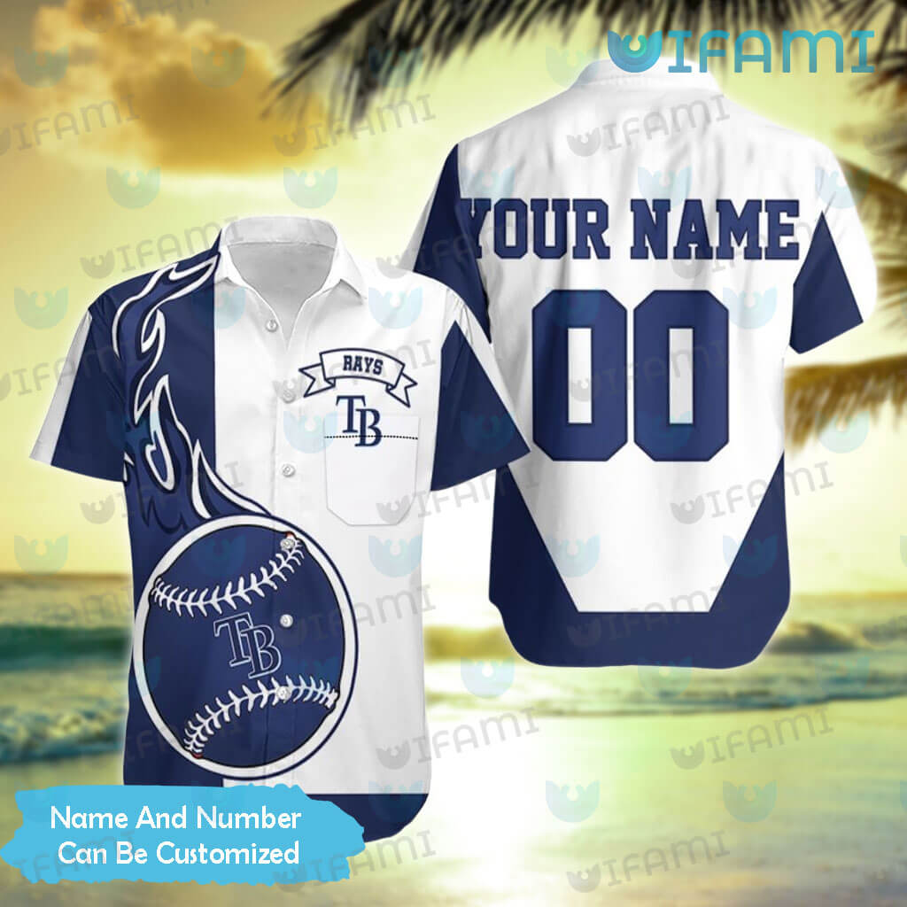 Personalized Tampa Bay Rays Baseball White Hawaiian Shirt And