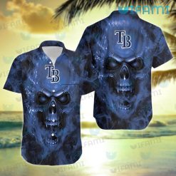 Tampa Bay Rays Hawaiian Shirt Flaming Skull TB Rays Gift