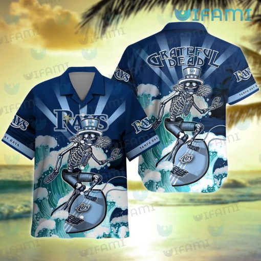 Tampa Bay Rays Hawaiian Shirt Grateful Dead Skeleton Surfing TB Rays Gift