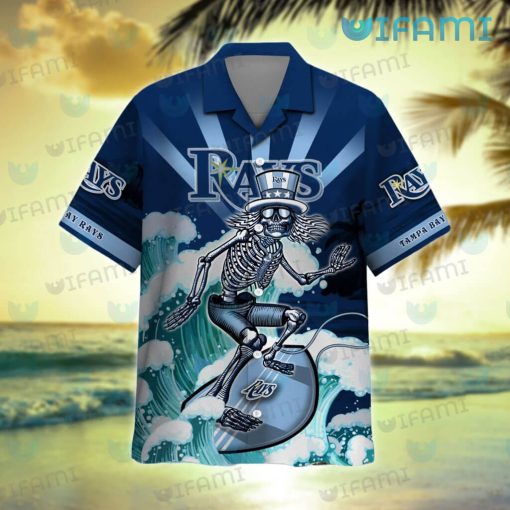 Tampa Bay Rays Hawaiian Shirt Grateful Dead Skeleton Surfing TB Rays Gift