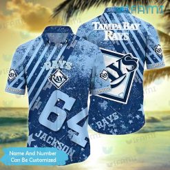 Tampa Bay Rays Hawaiian Shirt Grunge Pattern Personalized TB Rays Gift