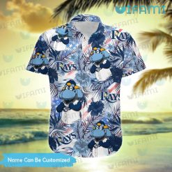 Tampa Bay Rays Hawaiian Shirt Mascot Tropical Leaves Custom TB Rays Present