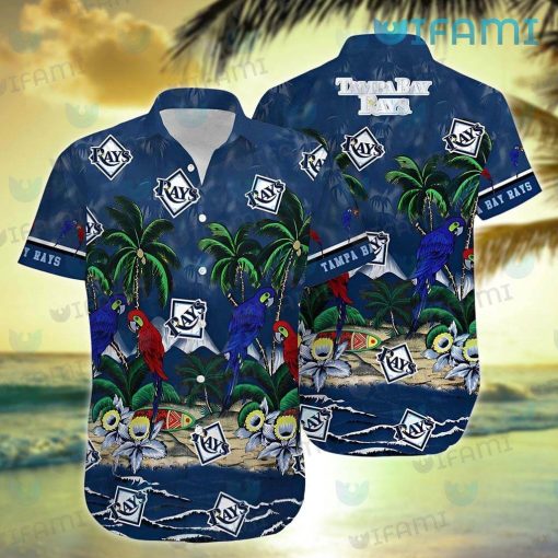 Tampa Bay Rays Hawaiian Shirt Parrot Couple Tropical Summer TB Rays Gift