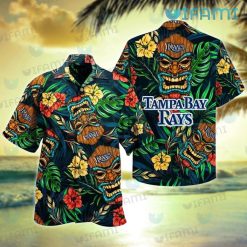 Tampa Bay Rays Hawaiian Shirt Tiki Mask Hibiscus Palm Leaf TB Rays Gift