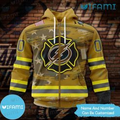 Tampa Lightning Hoodie 3D Firefighter Design Custom Tampa Bay Lightning Zipper